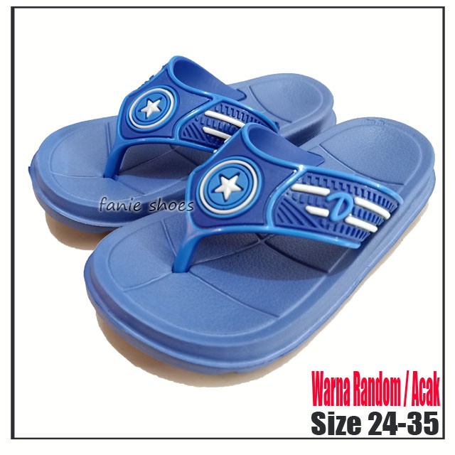 Dua Kaki 24-35 / Sandal Jepit Santai Karakter Anak Laki / Sandal Karet /Sandal Sehari-hari Anak Laki