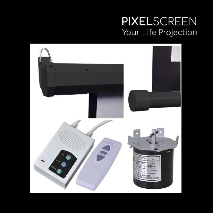 PixelScreen XM-84 Motorize Metal Case Screen Projector 84 Inch XM84