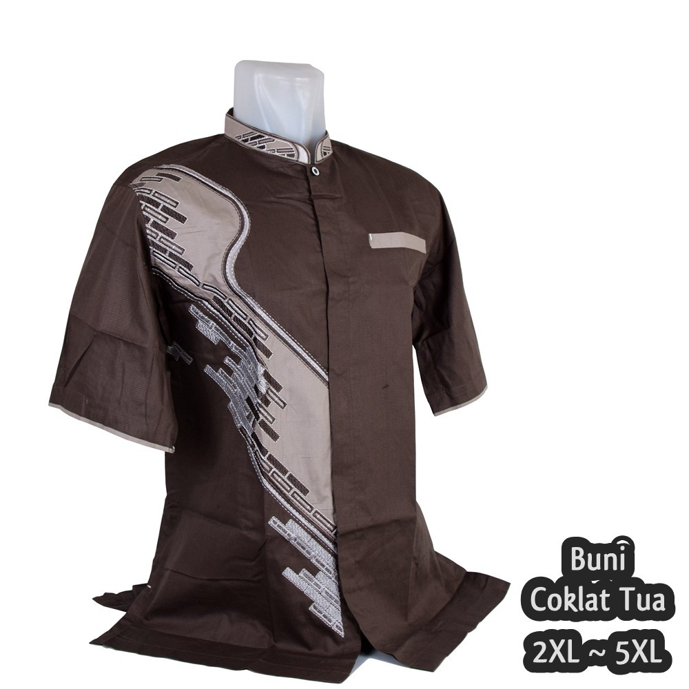 Baju Koko Jumbo Muslim Pria 28, Ukuran Big Size 2XL 3XL 4XL 5XL