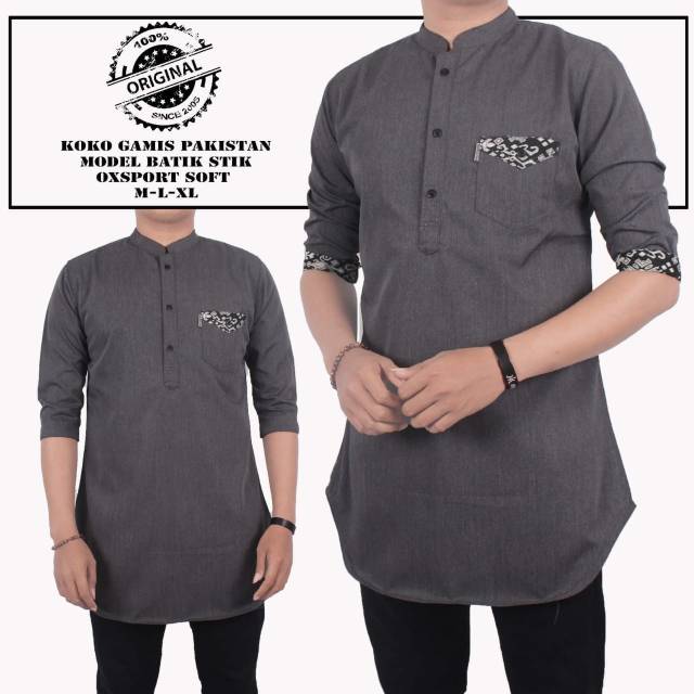  BAJU  KOKO PAKISTAN PRIA  LENGAN 3 4 FASHION MUSLIM PRIA  LIS 