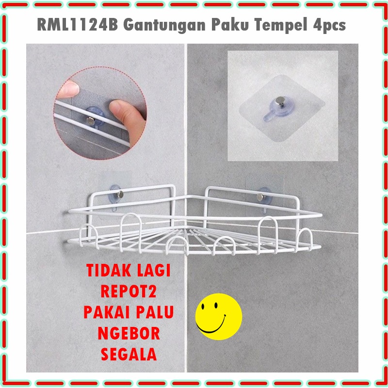 Gantungan Paku Tempel/Magic Hook/Magic Baut Tempelan 4pcs