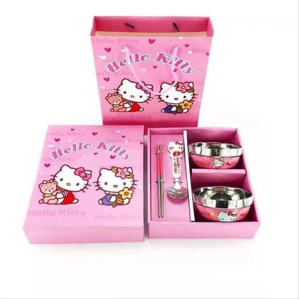 Set mangkok sendok sumpit karakter