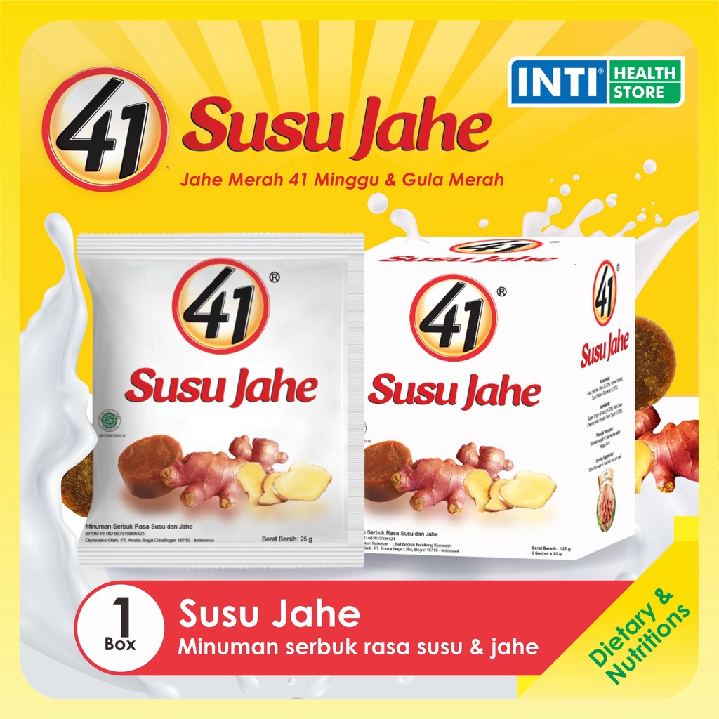 Jahe 41 | Susu Jahe Box Isi 5 Sachet | Minuman Serbuk Susu &amp; Jahe 41