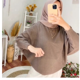 Batwing Baju Rajut Wanita Outerwear Tangan Panjang Sweater Rajut Wanita Batwing Terbaru 2021 Kekinia