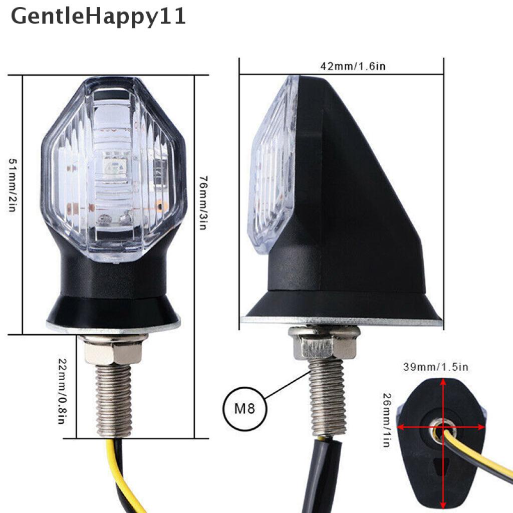 Gentlehappy 2x Universal Motor 1LED Amber Turn Bike Indikator Sinyal Lampu Blinker