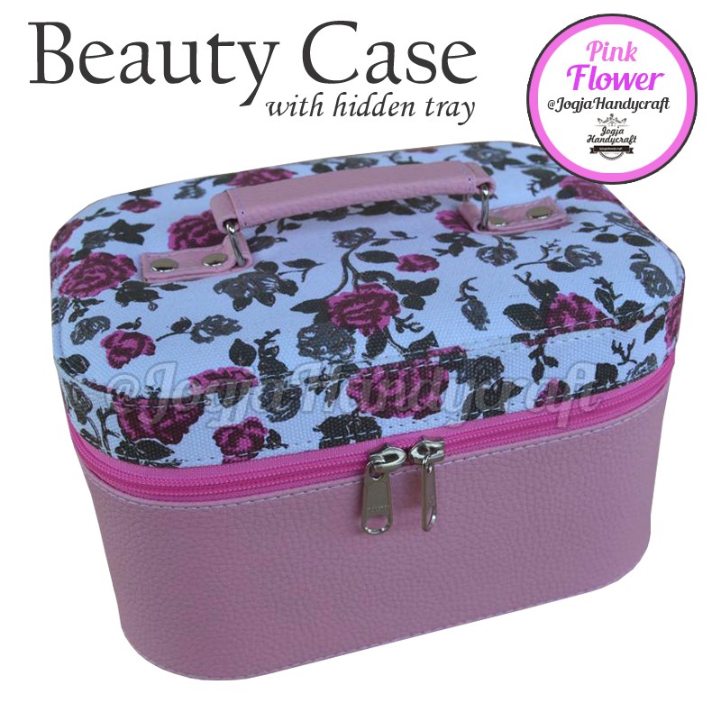 Tempat Make up Cantik / Tas Kosmetik Cantik Motif Pinky Rose / Beauty case / Cosmetic Pouch