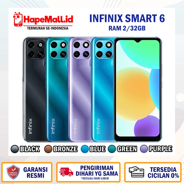 INFINIX SMART 6 RAM 2/32GB GARANSI RESMI INFINIX INDONESIA TERMURAH