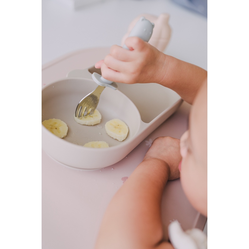 Mellow Kuma Cutlery Set -  Mellow Stainless Steel Spoon Fork Sendok Garpu Sendok Makan Anak Belajar Stainless Steel Toddler Kecil