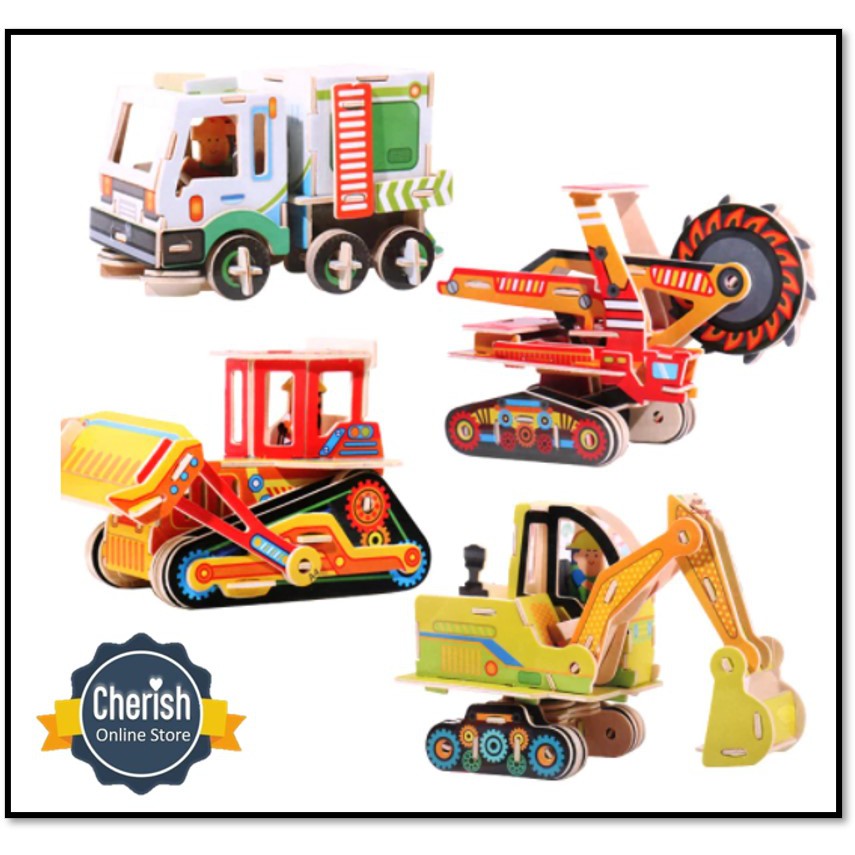 3D Wooden Puzzle Engineering - Kendaraan Konstruksi FORKLIFT - A003