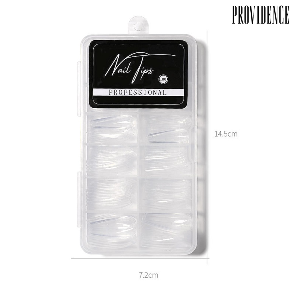 Providence 100Pcs/Box False Nails Seamless Reusable Transparent Fake Fashion Nail Covers for Female