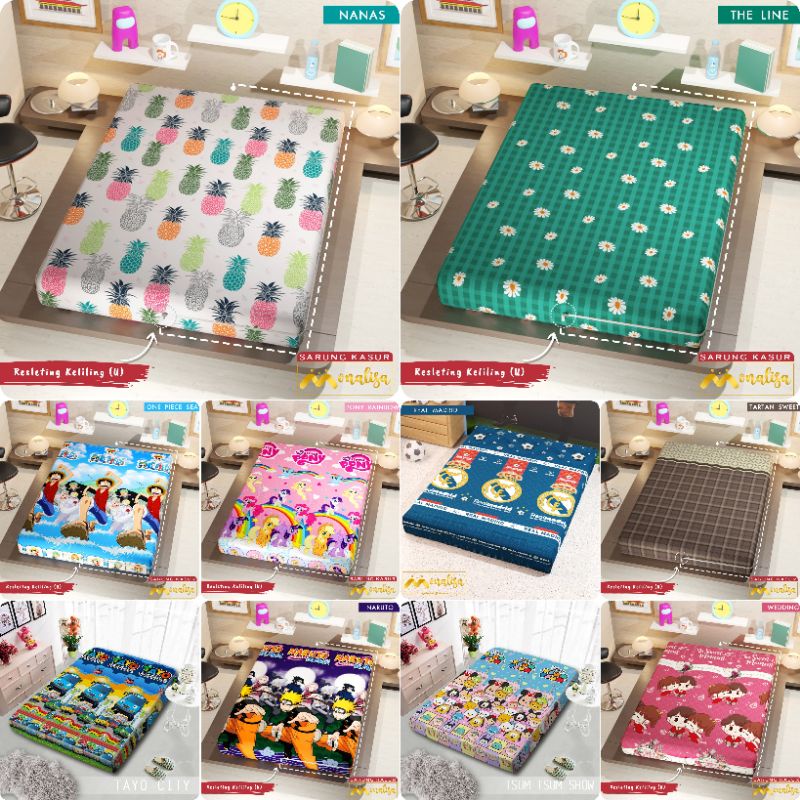 Monalisa Sarung Kasur Busa Resleting 140x200x20 140 x 200 x 20 Kitty Candy Blossom Liverpool LV Brow