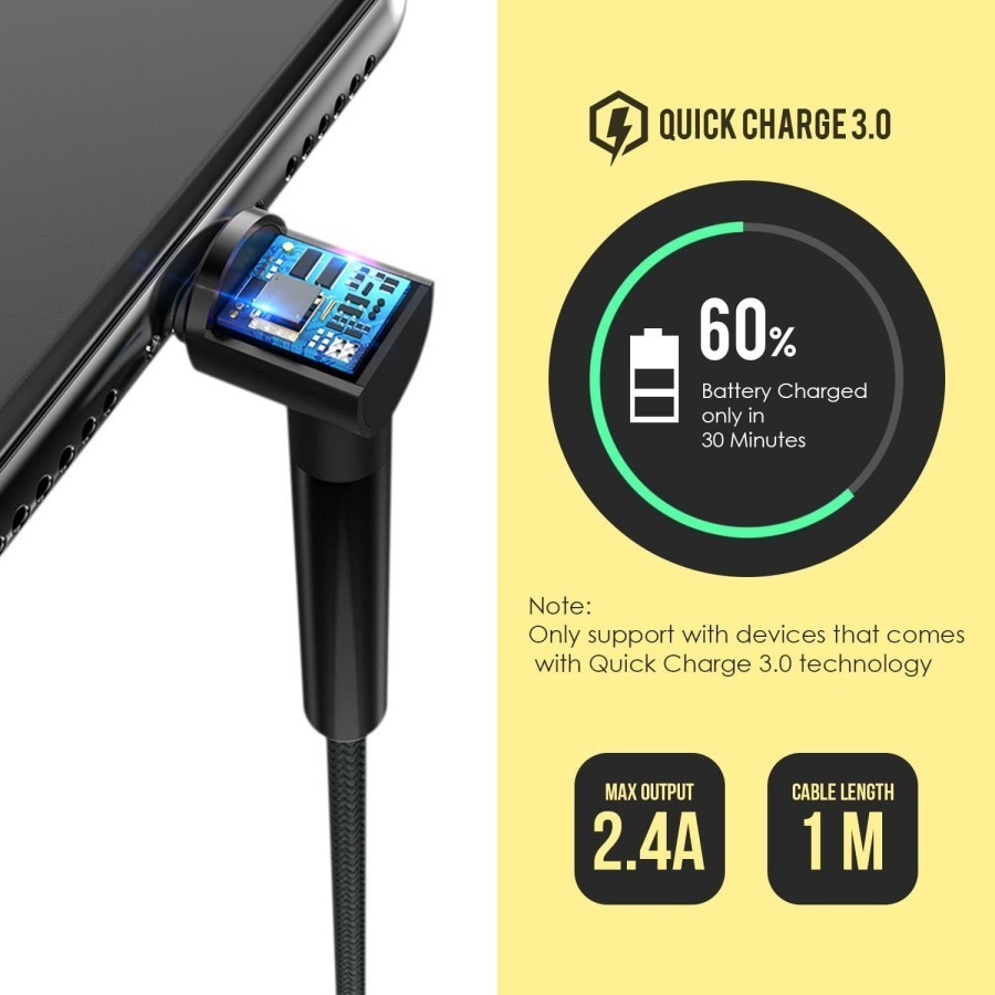 Kabel Data Micro USB Quick Charge 3.0 Max 2.4A MIXIO-125 STAND