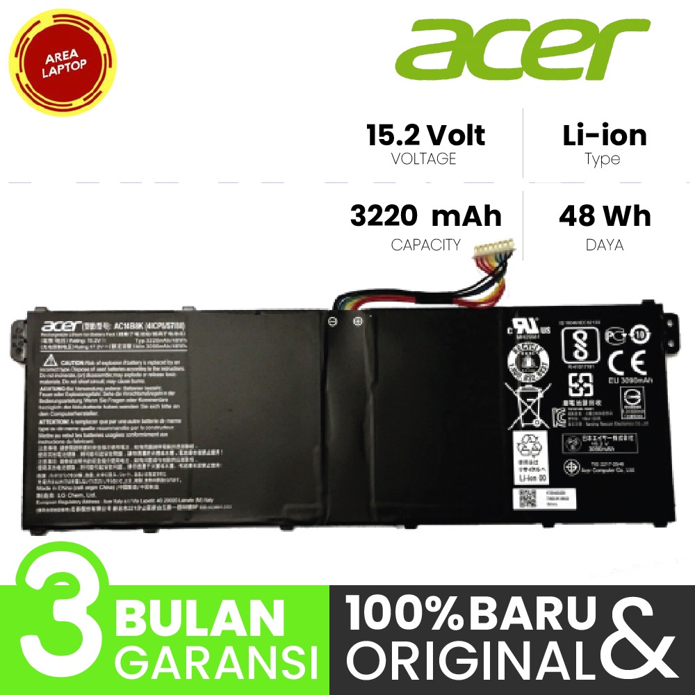 Baterai Acer Aspire E3-112 TravelMate P236-M B115-MP B115-M P276-M P276-MG Gateway NE511 NE512 ORI