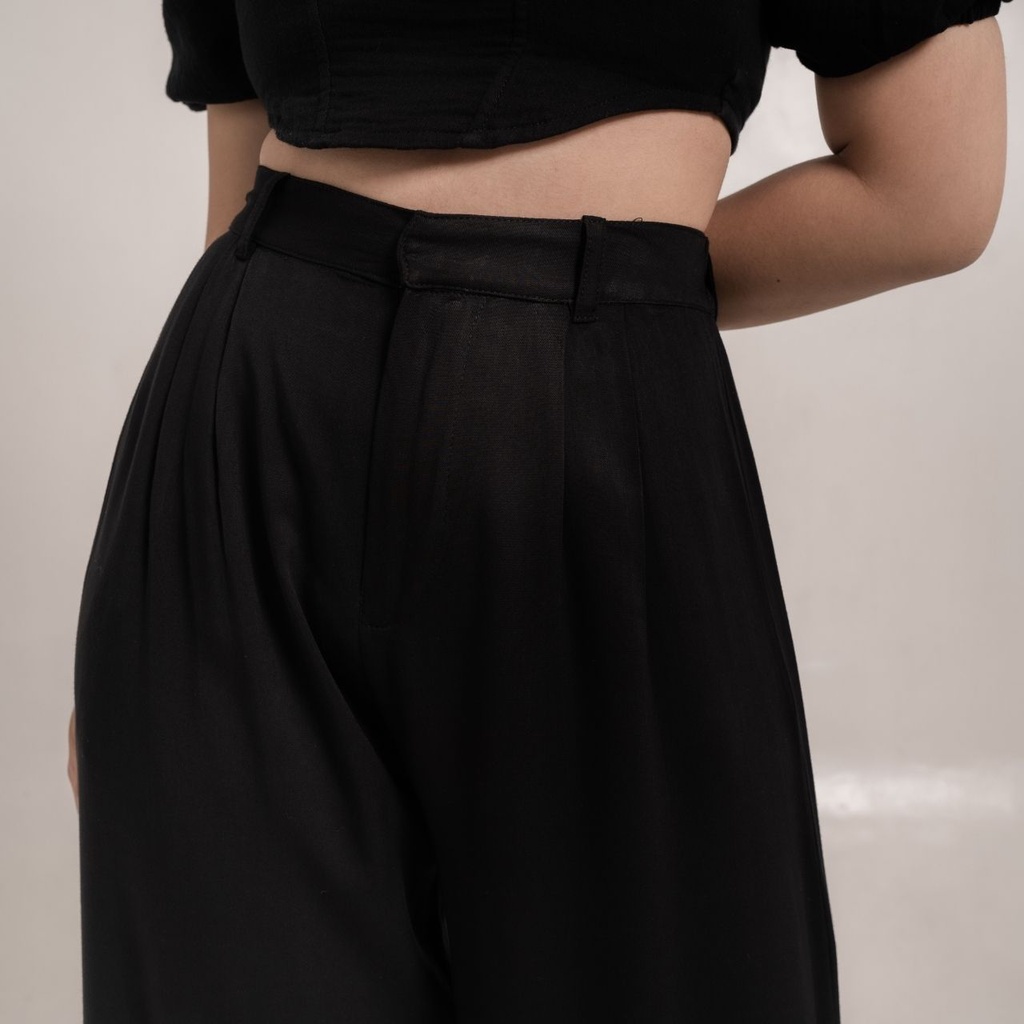 AIJO | Reva Cullote | Kulot Panjang Rayon-Hitam