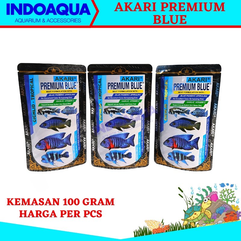 Makanan Ikan Pelet Akari Premium Blue Pakan Ikan Premium Blue 100 Gram