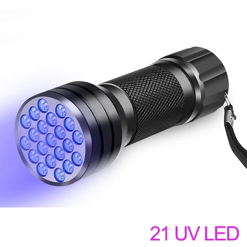 Senter Uv 21-led Mini Portable Untuk Mendeteksi Urine Anjing / Kucing