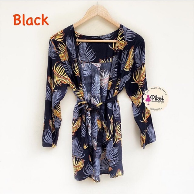 Cardigan satin wanita murah / outer kimono wanita / cardigan panjang bunga / cardigan pantai / 2172