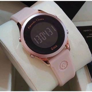 BIG PROMO  JAM TANGAN WANITA TERBARU AC DIGITAL RUBBER 9363 35MM AKTIF DETIK DAY DATE BULAN STOPWATC
