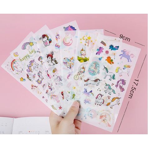 JENYU Diary Deco - Unicorn Cartoon (6pcs)