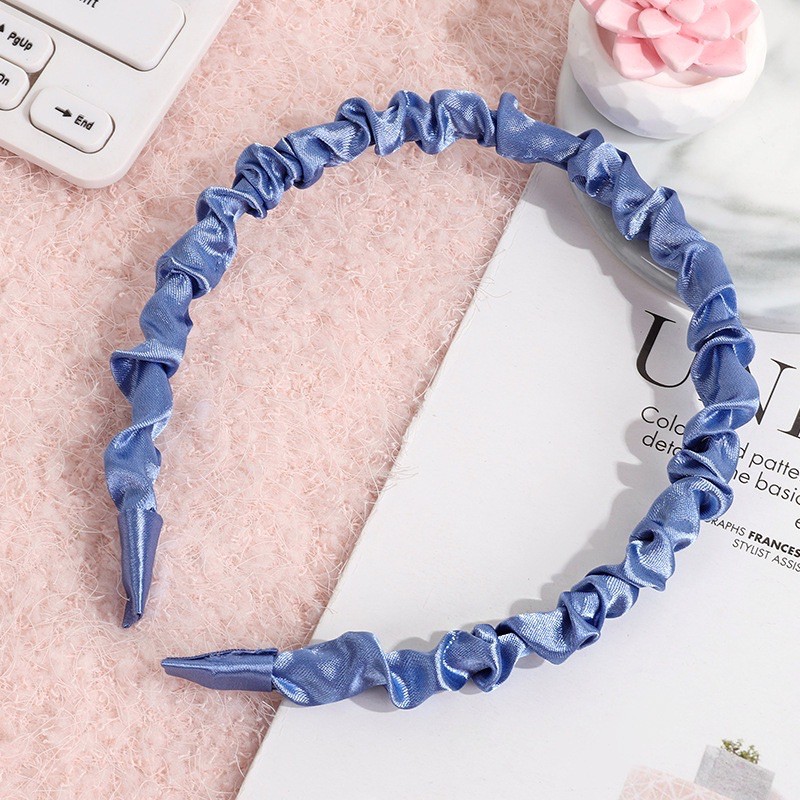 Toko1234. | BANDO korea kerut scrunchie headband warna pastel-Bando Electric Blue