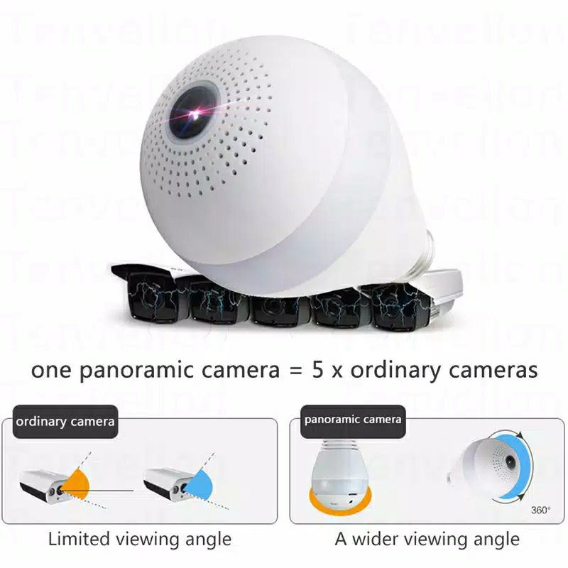 IP CAMERA WIFI CCTV BOLAM V380 720HD NIGHT VISION SUPPORT SD CARD/IP CAM KAMERA PENGINTAI PANORAMIC