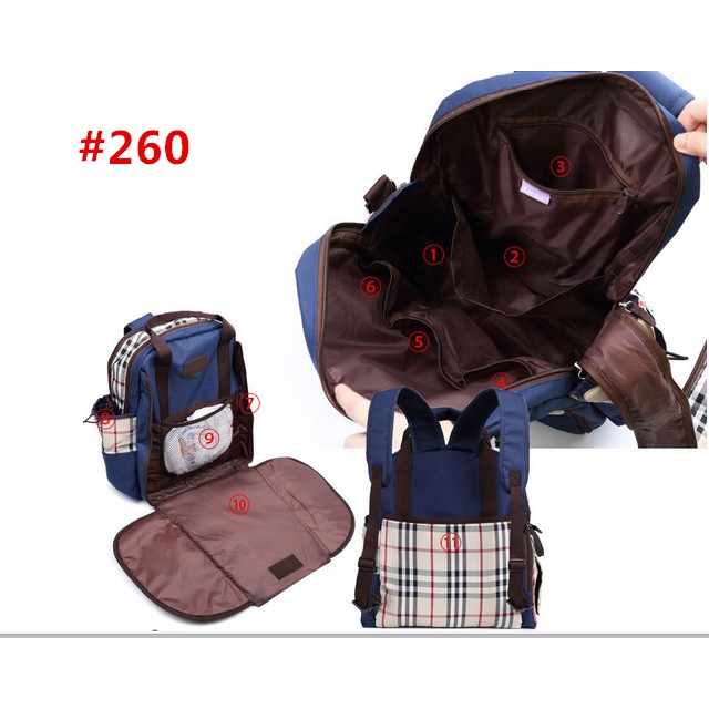 260 Tas bayi Travelling bag multifungsi diaper bag Water proof