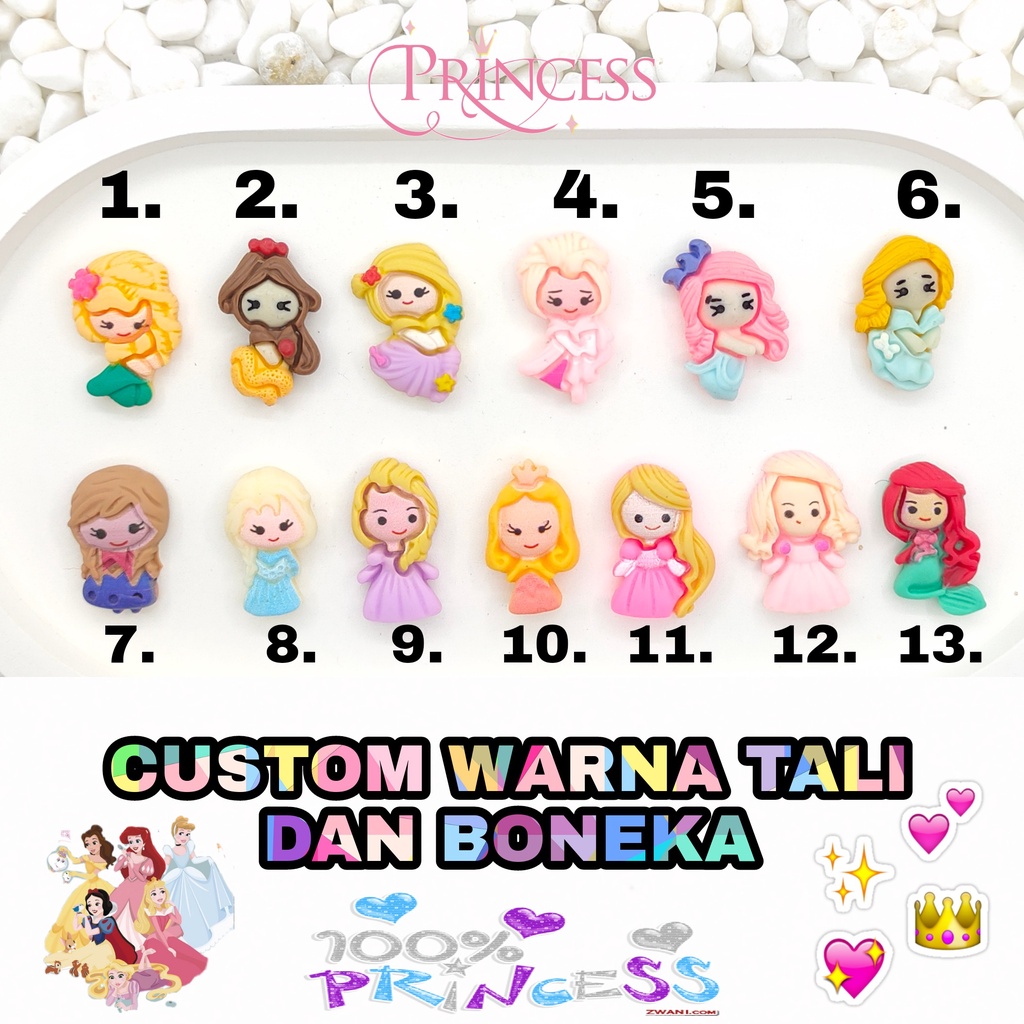 Tali Kalung Konektor Strap Masker 2in1 Anak FREE NAMA PRINCES