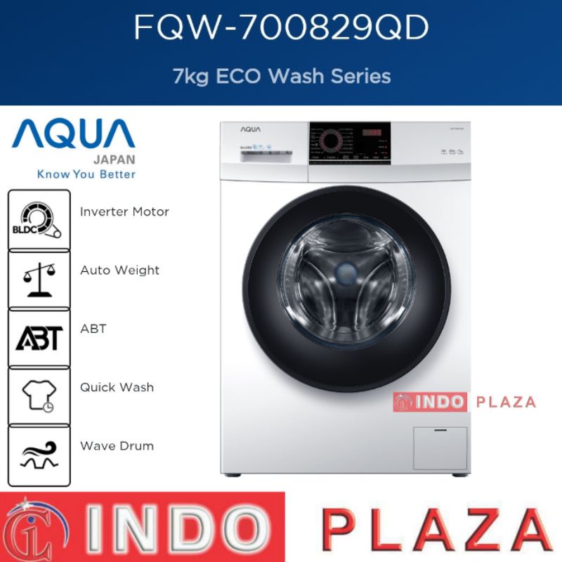 MESIN CUCI AQUA FRONT LOADING 7 Kg FQW-700829QD INVERTER