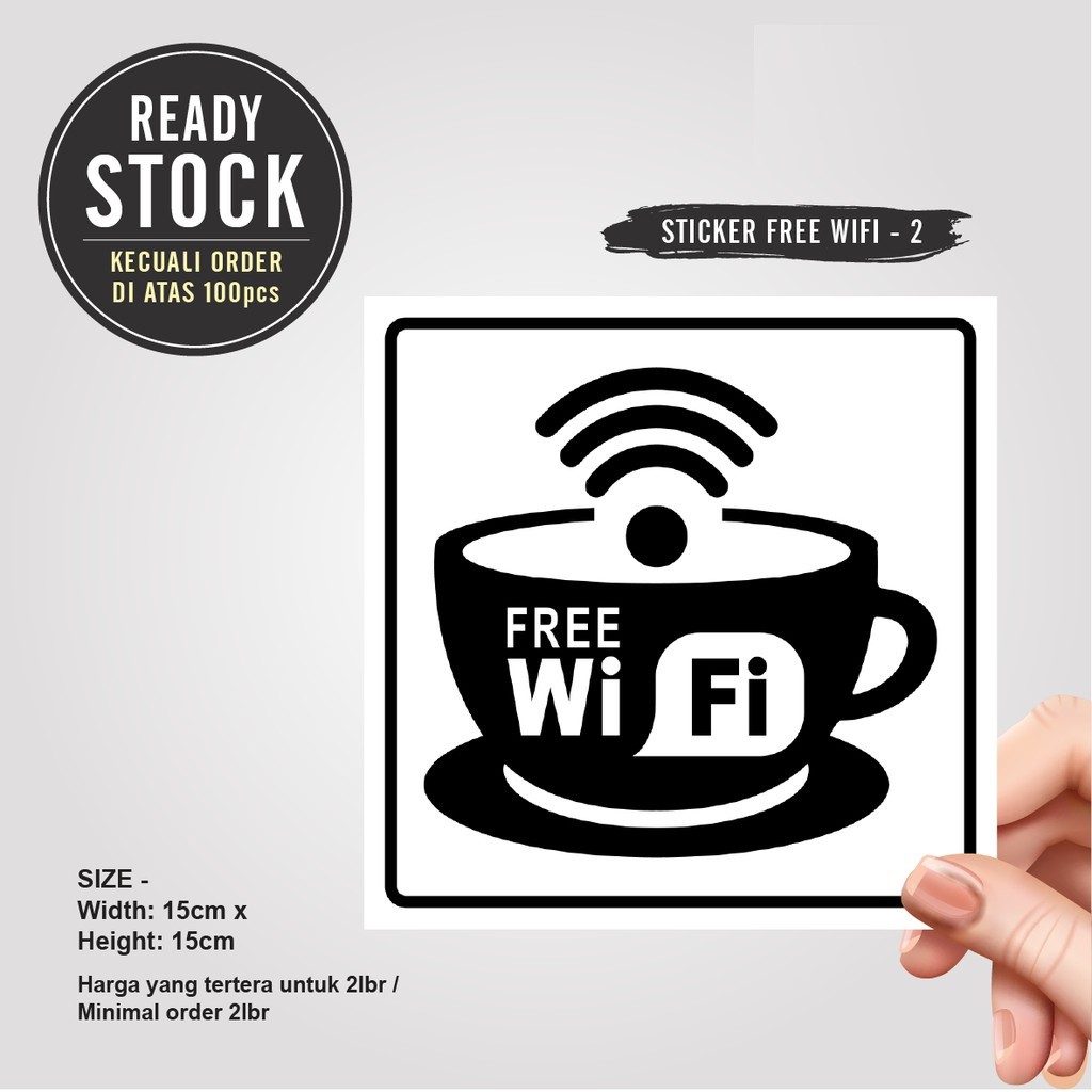 

Stiker Free WiFi Uk-15x15cm