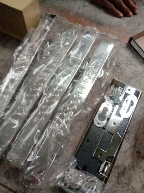 1set 4pcs Pull Handle Pintu Kotak List 35cm Stainless+ Kunci Pintu Body Pelor Silinder Tarikan Pintu