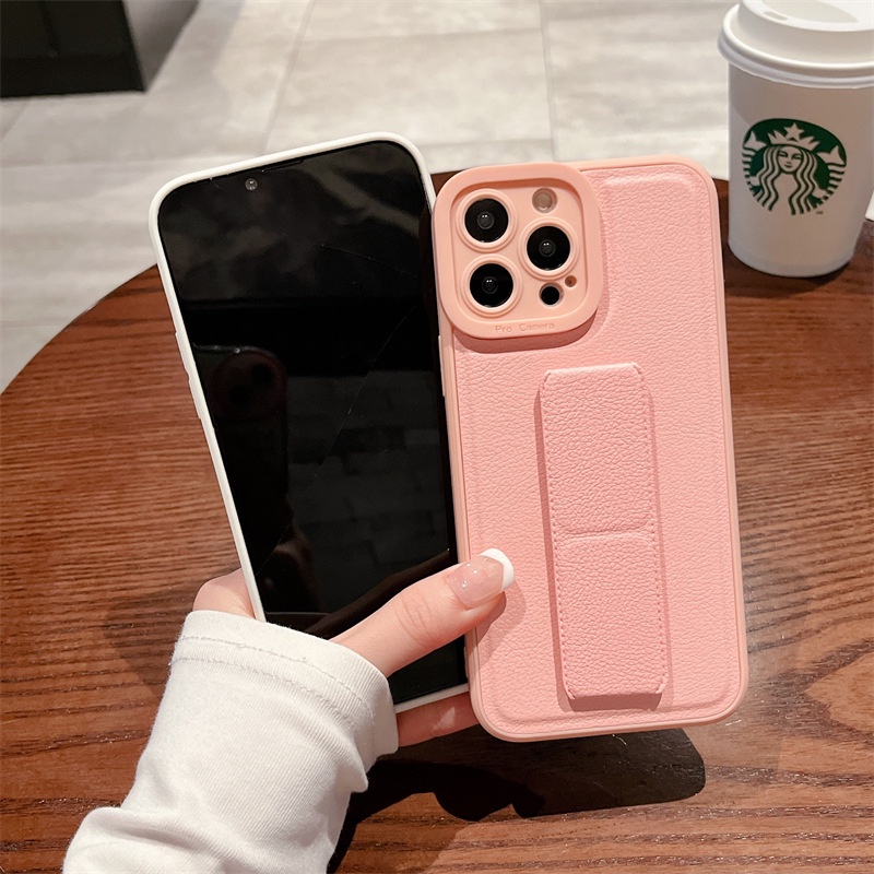 Soft Case Bahan Kulit Dengan Stand Magnetik Untuk iPhone 13 12 11 Pro X XS MAX XR SE2 7 8 Plus