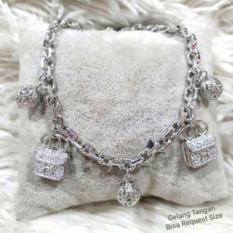 Gelang Premium Quality Lapis emas Gelang Krincingan Rantai Mirip emas asli Anti karat anti alergi Bracelet Zircon Premium Quality RD-9273