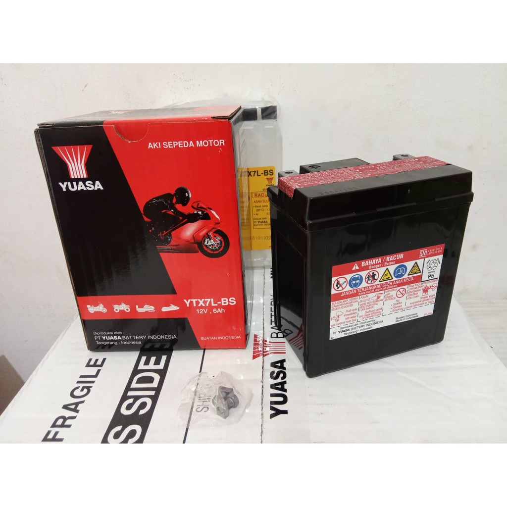Aki Motor CBR 250, KLX 250, R25, MT25 YTX7L-BS YUASA ORI MF