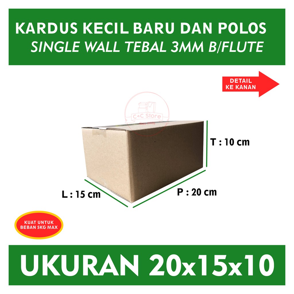 

Kardus Karton Box Polos Corrugated 20x15x10