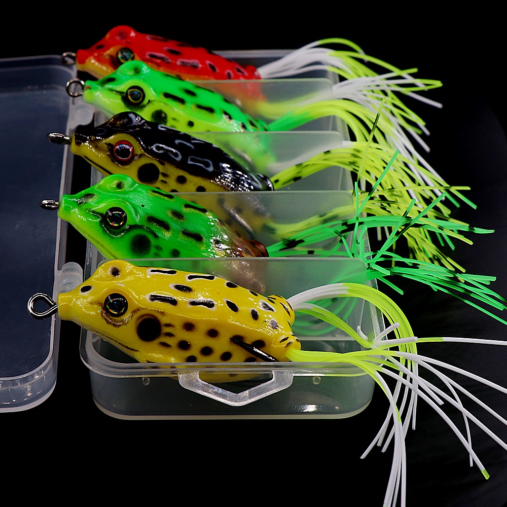 Umpan Pancing Soft Frog 5g/8g/13g/15g Katak Casting Soft Frog Lure Floating Bait 3D Eyes soft frog killer Top Water Fishing Lure With Sequins Umpan Ikan alat mancing