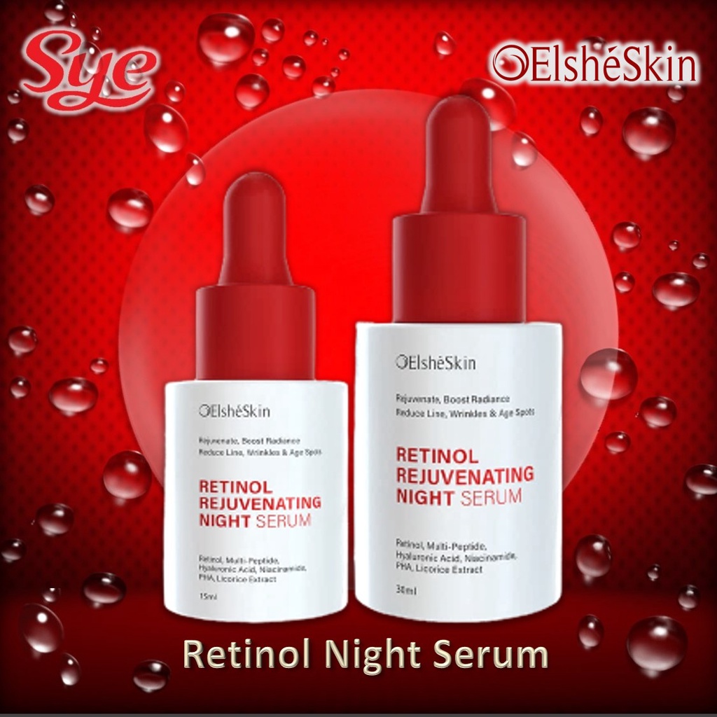 BPOM ELSHESKIN RETINOL REJUVENATING NIGHT SERUM 15ML ATAU 30ML / ELSHE SKIN / SYE