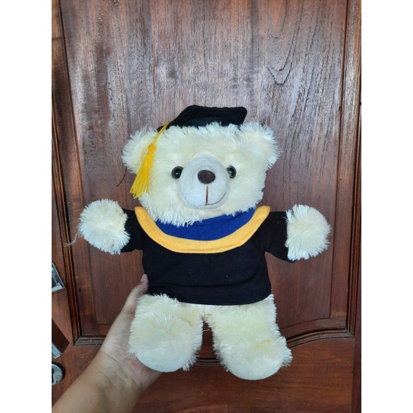 BONEKA BERUANG WISUDA 25cm LAMPU MIKA 25x25x15