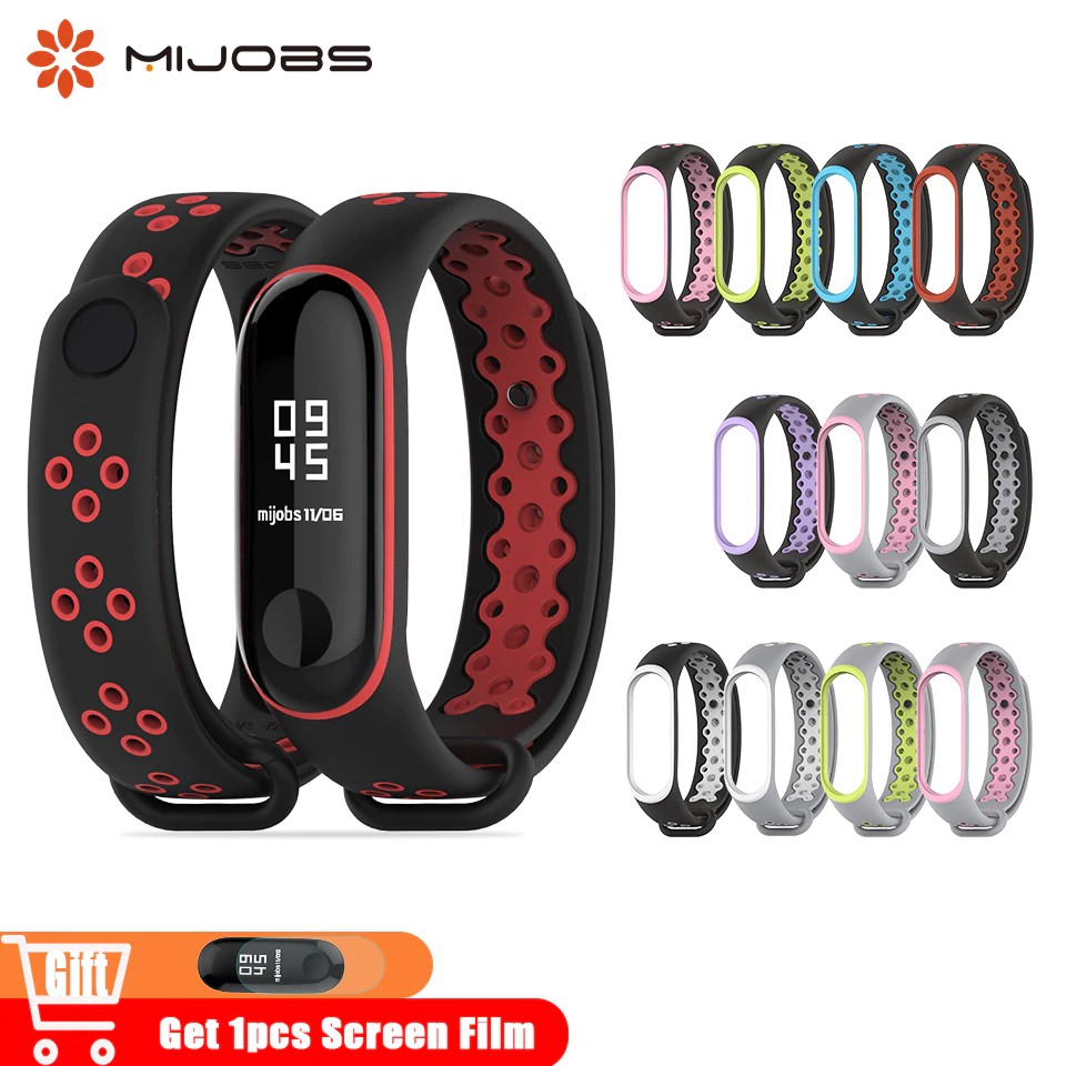 Mijobs Strap for Mi Band 3 Accessories Sport Bracelet Strap for Xiaomi mi Band 3 Wrist Straps Smart