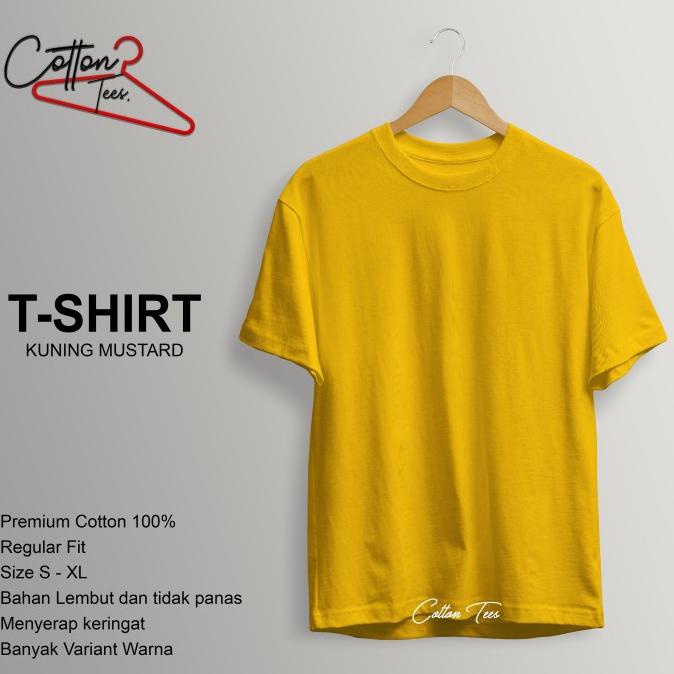 Kaos Polos Baju Pria Kaos Pria Kaos Lengan Pendek KUNING MUSTARD