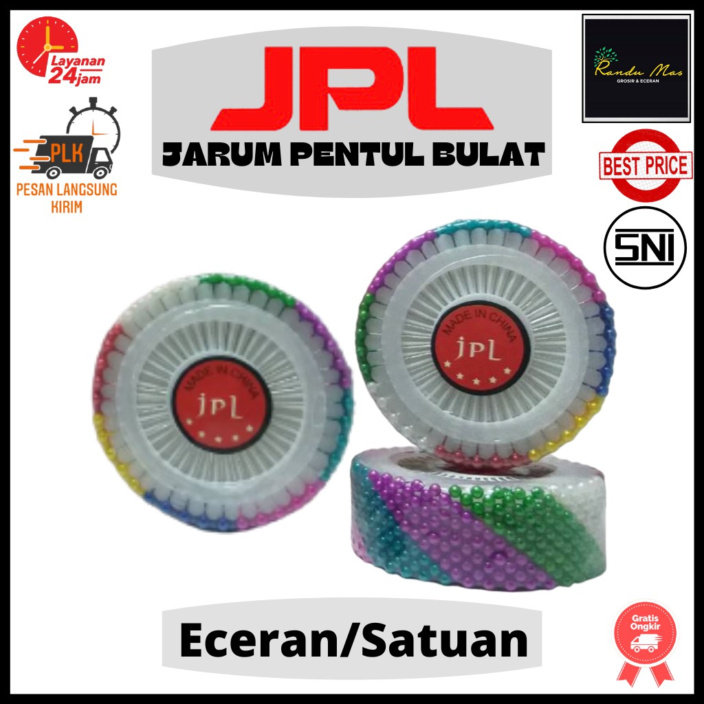 Jarum Pentul Bulat Warna Stainless Stell / Jarum Pentul Besar / Jarum Pentul Hijab Anti Karat Murah