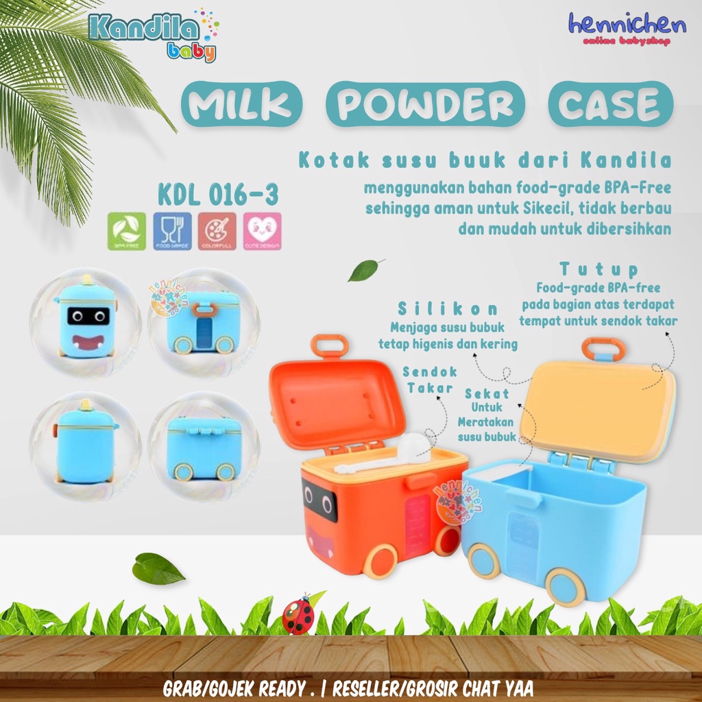 Kandila Baby Car Milk Powder Case Kotak Susu Bubuk Bayi 180g KDL016-3 / KDL016-4 Tempat Susu Bubuk Anak Bayi