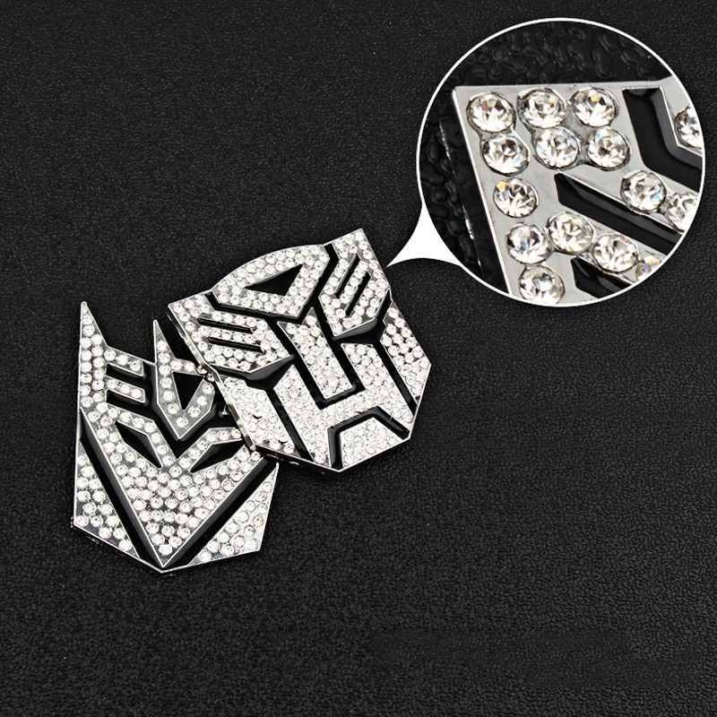1Pc Stiker Emblem / Badge Metal Kristal Berlian Untuk Mobil