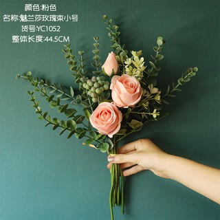 9月新品 Ins風米拉玫瑰花束仿真花家居裝飾婚慶假花拍照拍攝道具yc1052 Shopee Indonesia