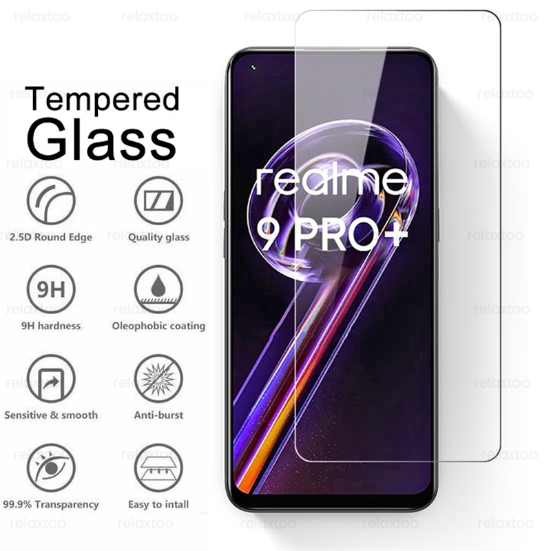 Pelindung Layar Tempered Glass Realme 9 4G Realme 9 Pro Realme 9 Pro Plus Paket 2 in 1