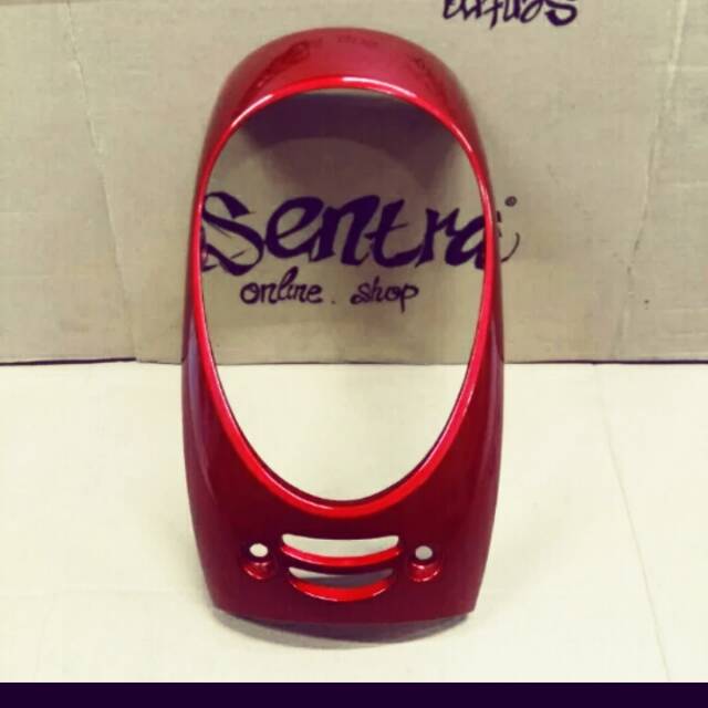 Panel Tameng Depan cover reflektor Scoopy FI Merah maroon