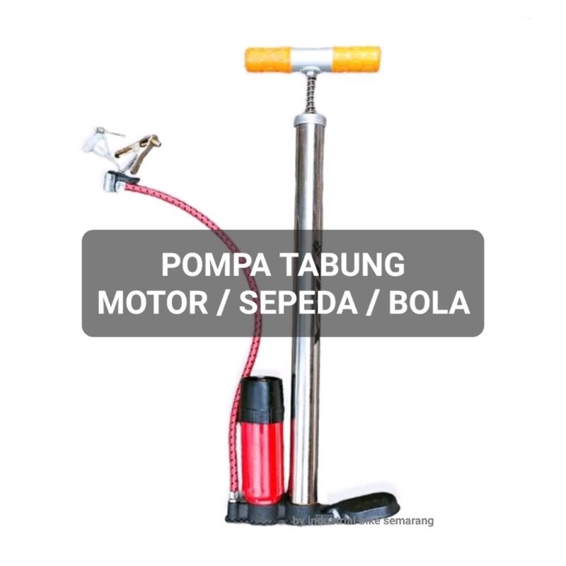 Pompa Lantai Angin Trex Besi Steel Model Tabung Ada Meter Untuk Ban Sepeda / Motor / Bola / Pelampung dll Floor Pump