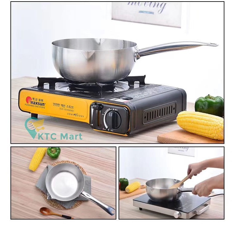 Ktcmart - Pan Stainless Platinum/ Panci Susu / Panci Masak Indomie/ Japanese Cookwares