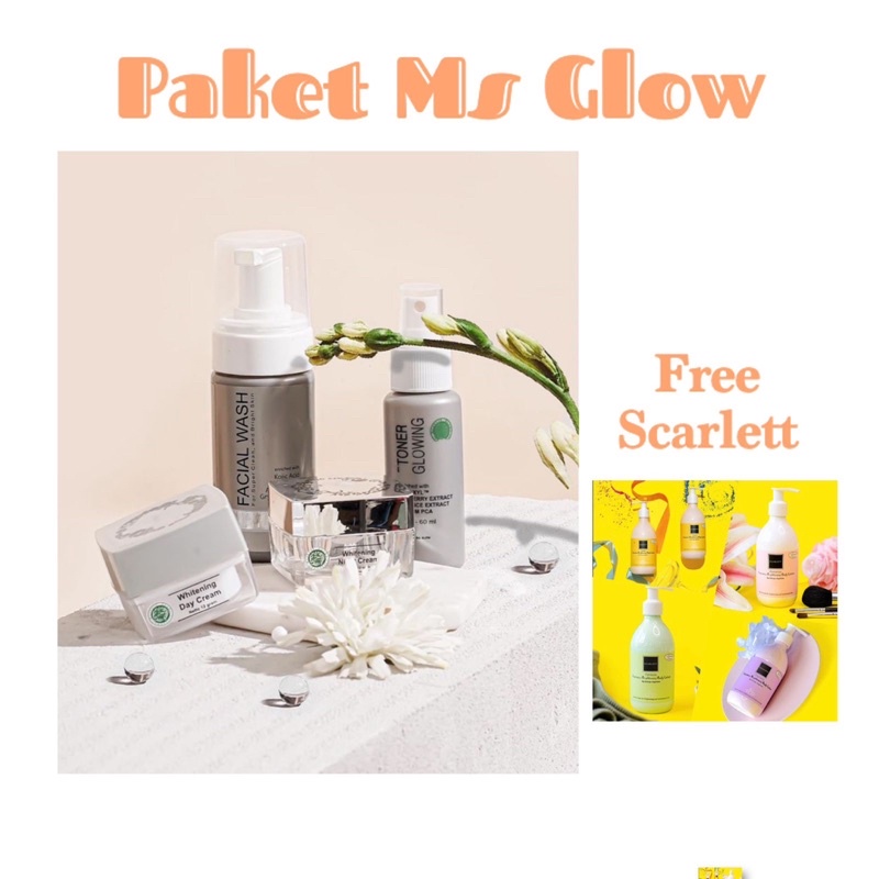 MS GLOW WHITENING PAKET WAJAH FREE SCARLETT