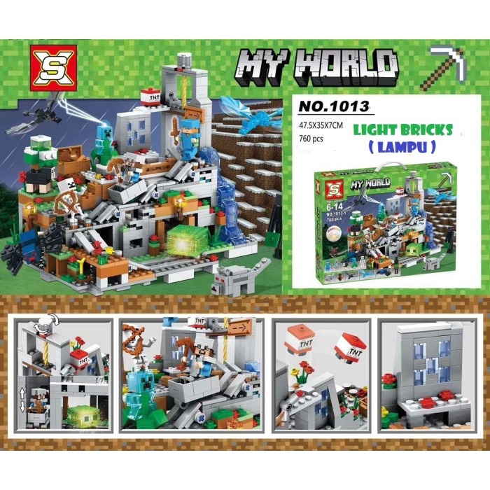 Toys Store -  1013 Lego Minecraft My World The Mountain Light Bricks ( Lampu )