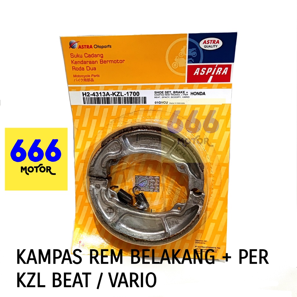 KAMPAS REM BELAKANG + PER VARIO (125,150) (H2-4313A-KZL-1700) BEAT (STREET,FI,ESP,CBS) SCOOPY SPACY  ASPIRA (ASLI)